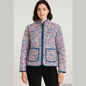 7 For All Mankind nwt Floral Utility Jacket with Blue Accents